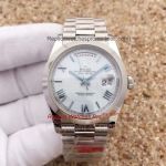 Copy Rolex Oyster Perpetual Day Date SS 40mm Light blue Dial Roman Markers Watch